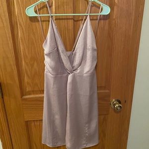 Blush mini Express dress w/ criss cross back
